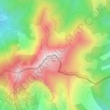 Mappa topografica La Toussière, altitudine, rilievo