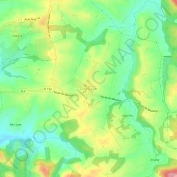 Mappa topografica Domezain, altitudine, rilievo