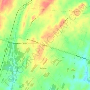 Mappa topografica Zullinger, altitudine, rilievo