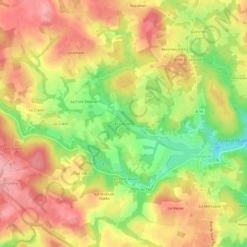 Mappa topografica Les Carrières, altitudine, rilievo