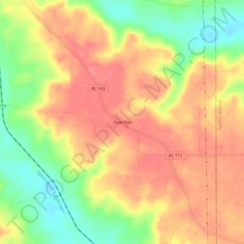 Mappa topografica Pine Flat, altitudine, rilievo