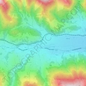 Mappa topografica Rosental, altitudine, rilievo