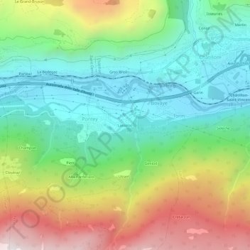 Mappa topografica Lassolaz, altitudine, rilievo