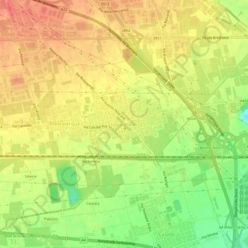 Mappa topografica Lugagnano, altitudine, rilievo