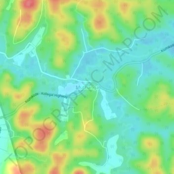 Mappa topografica Muthanga, altitudine, rilievo