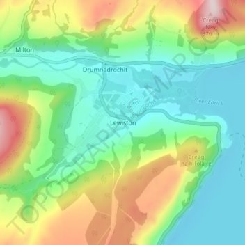 Mappa topografica Lewiston, altitudine, rilievo
