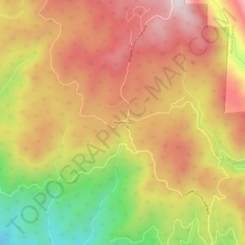 Mappa topografica Merrimac, altitudine, rilievo