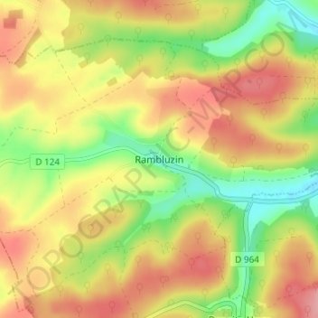 Mappa topografica Rambluzin, altitudine, rilievo