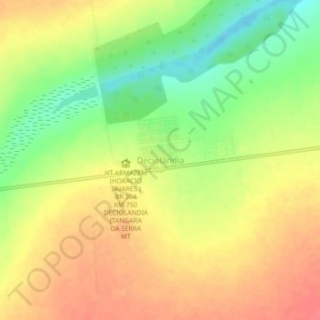 Mappa topografica Deciolândia, altitudine, rilievo