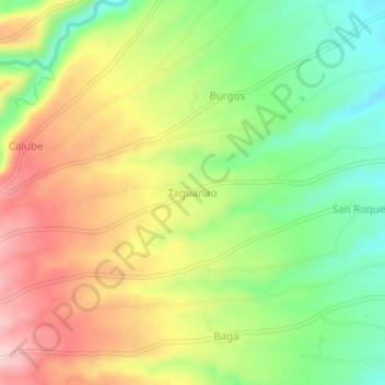 Mappa topografica Taguanao, altitudine, rilievo