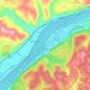 Mappa topografica Congo, altitudine, rilievo