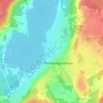 Mappa topografica Penetang, altitudine, rilievo