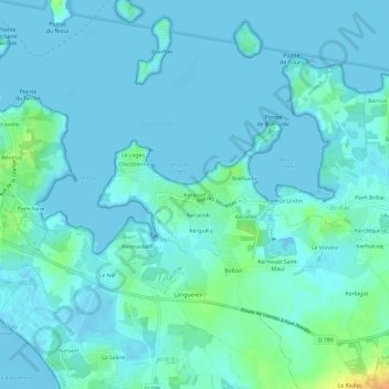 Mappa topografica Kerassel, altitudine, rilievo