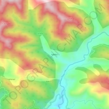 Mappa topografica kalaha, altitudine, rilievo