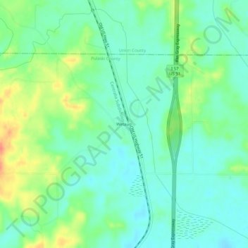 Mappa topografica Wetaug, altitudine, rilievo