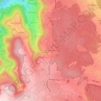 Mappa topografica Friedrichsberg, altitudine, rilievo
