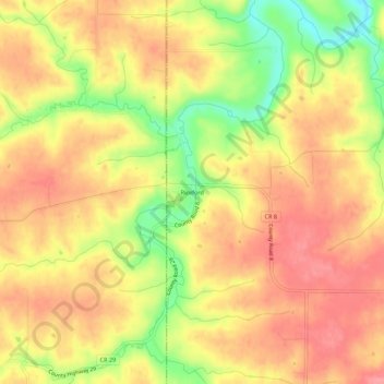 Mappa topografica Riceford, altitudine, rilievo