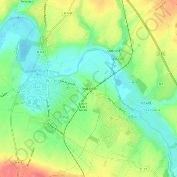 Mappa topografica Beau Soleil, altitudine, rilievo