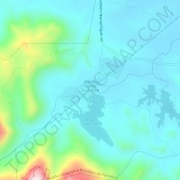 Mappa topografica Itacima, altitudine, rilievo