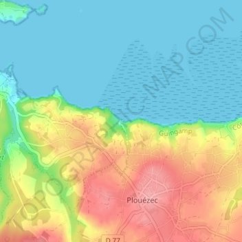 Mappa topografica Boulgueff, altitudine, rilievo