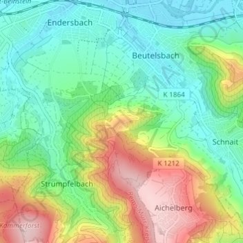 Mappa topografica Landgut Burg, altitudine, rilievo