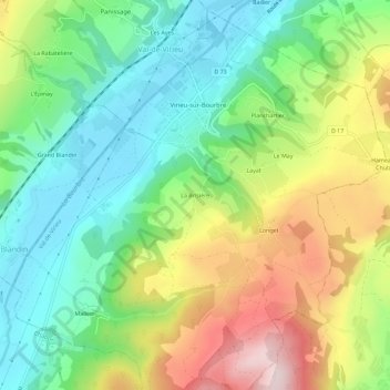 Mappa topografica La Brisière, altitudine, rilievo