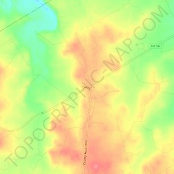 Mappa topografica Eulogy, altitudine, rilievo
