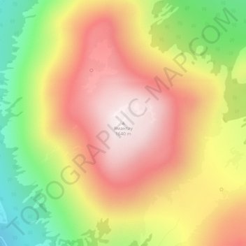 Mappa topografica Mount Yamantau, altitudine, rilievo