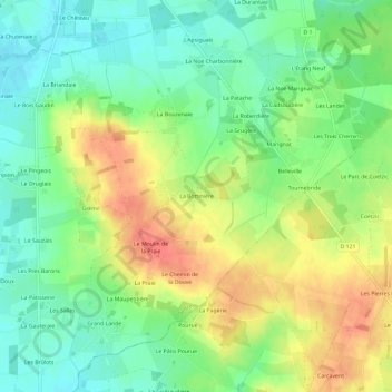 Mappa topografica La Bottinière, altitudine, rilievo
