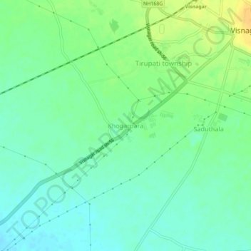 Mappa topografica Khogarpara, altitudine, rilievo