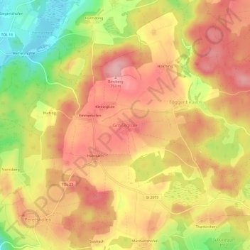 Mappa topografica Großeglsee, altitudine, rilievo