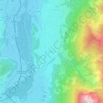 Mappa topografica Reichenbach, altitudine, rilievo