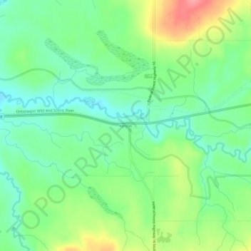 Mappa topografica Kenton, altitudine, rilievo