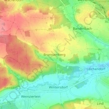 Mappa topografica Bronnamberg, altitudine, rilievo