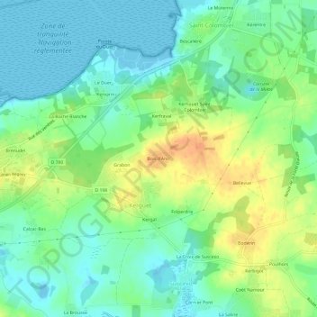 Mappa topografica Bois d'Anic, altitudine, rilievo