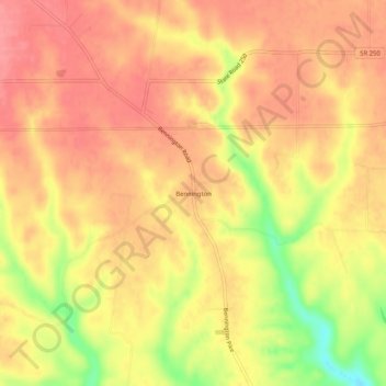 Mappa topografica Bennington, altitudine, rilievo