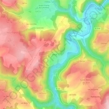 Mappa topografica Biesse, altitudine, rilievo