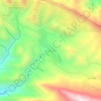 Mappa topografica Anyarate, altitudine, rilievo