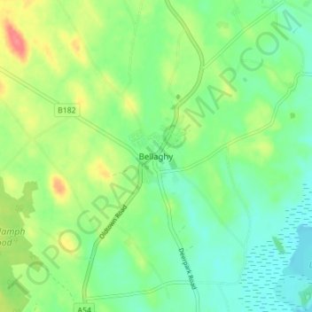 Mappa topografica Bellaghy, altitudine, rilievo