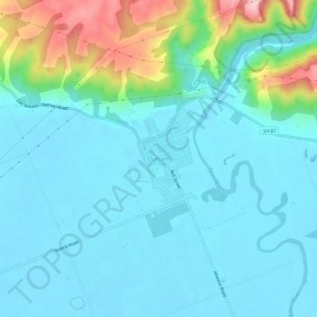 Mappa topografica Outram, altitudine, rilievo