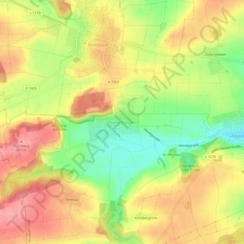 Mappa topografica Hörvelsingen, altitudine, rilievo