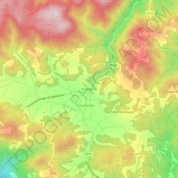 Mappa topografica Il Gabellino, altitudine, rilievo
