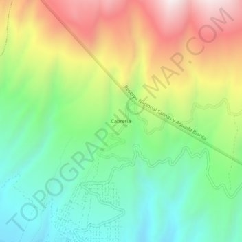 Mappa topografica Cabreria, altitudine, rilievo
