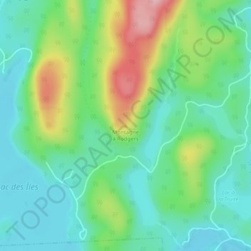 Mappa topografica Montagne à Rodgers, altitudine, rilievo