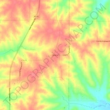 Mappa topografica Stearns, altitudine, rilievo