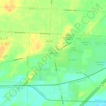 Mappa topografica North Chili, altitudine, rilievo