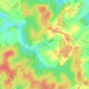Mappa topografica Echevanne, altitudine, rilievo