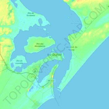 Mappa topografica Rio Grande, altitudine, rilievo