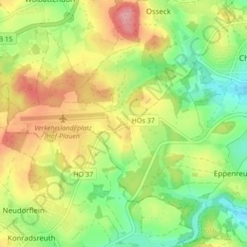 Mappa topografica Pirk, altitudine, rilievo