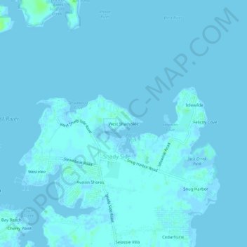 Mappa topografica West Shadyside, altitudine, rilievo